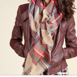 Plaid Multicolor Blanket Scarf